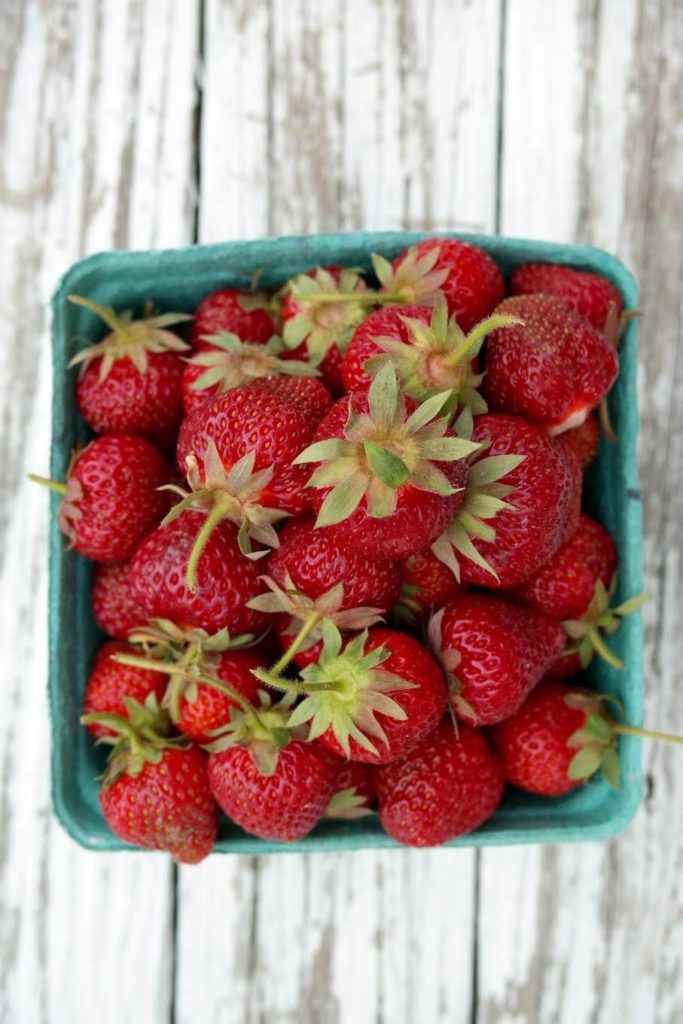 Maine strawberries should be bright red in color and firm in texture.