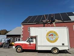 Solar array installation at Whatley Farm in Topsham, ME. 