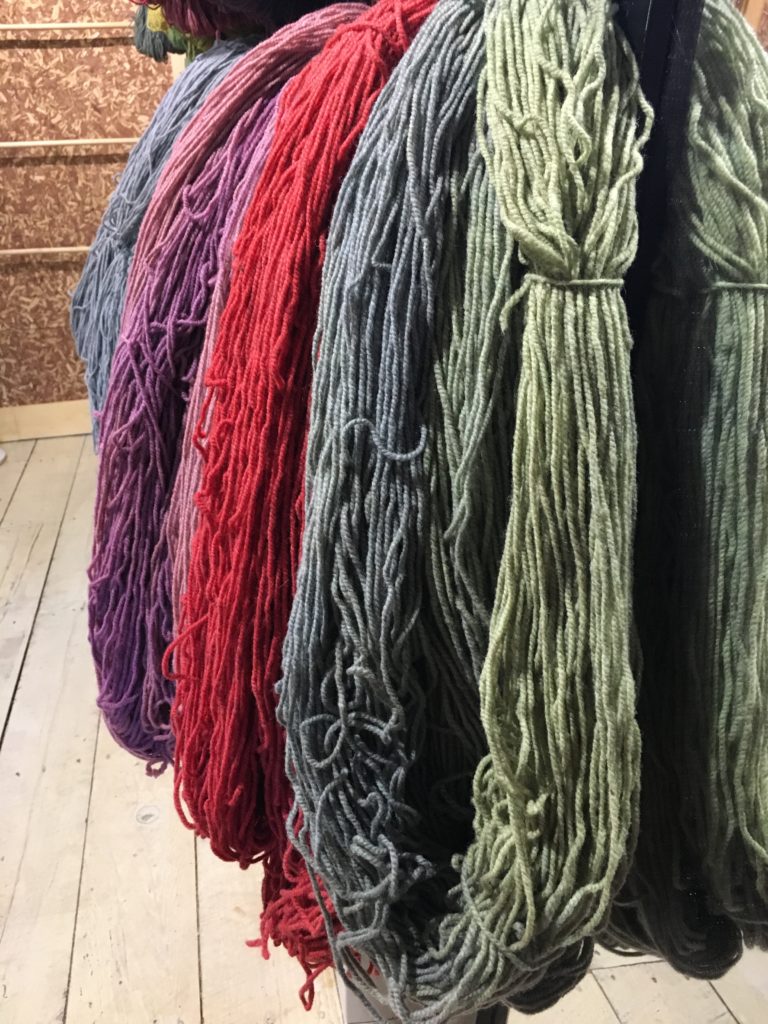 hanks of yarn in multiple colors