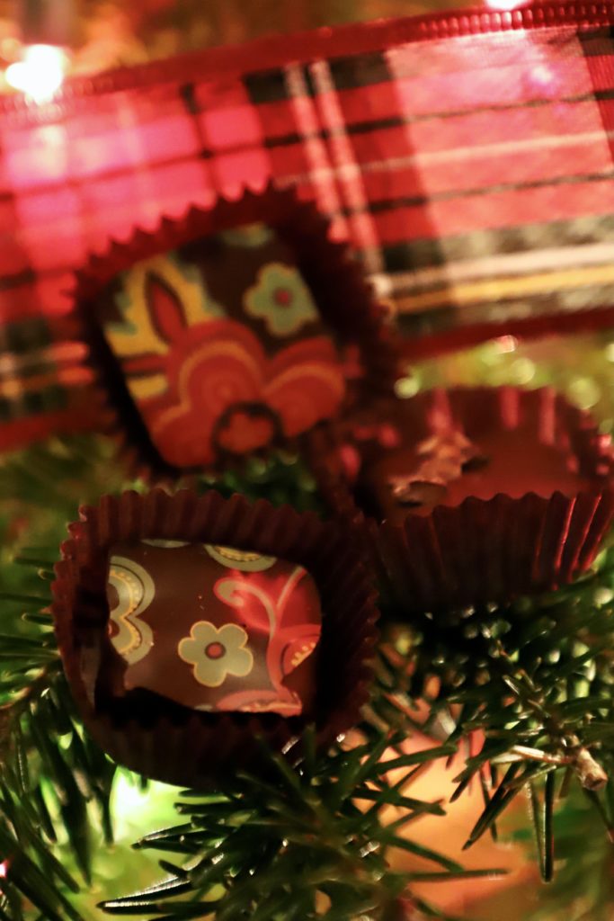 Chocolates in greenery