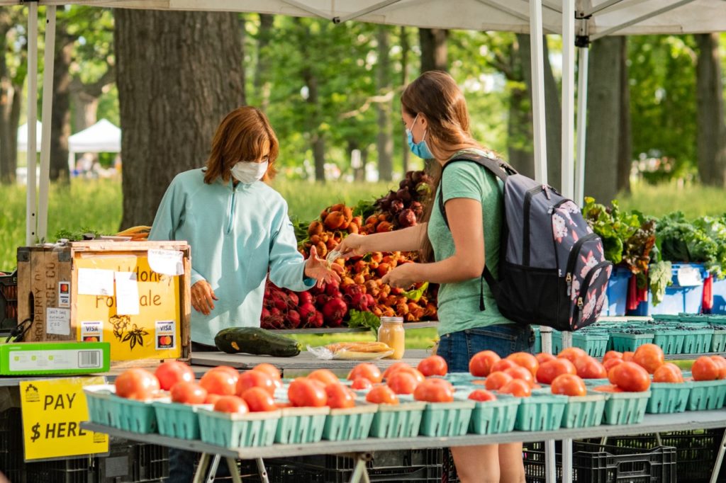 It's farmers' market season in Maine, and vendors and shoppers are glad to get outside.
